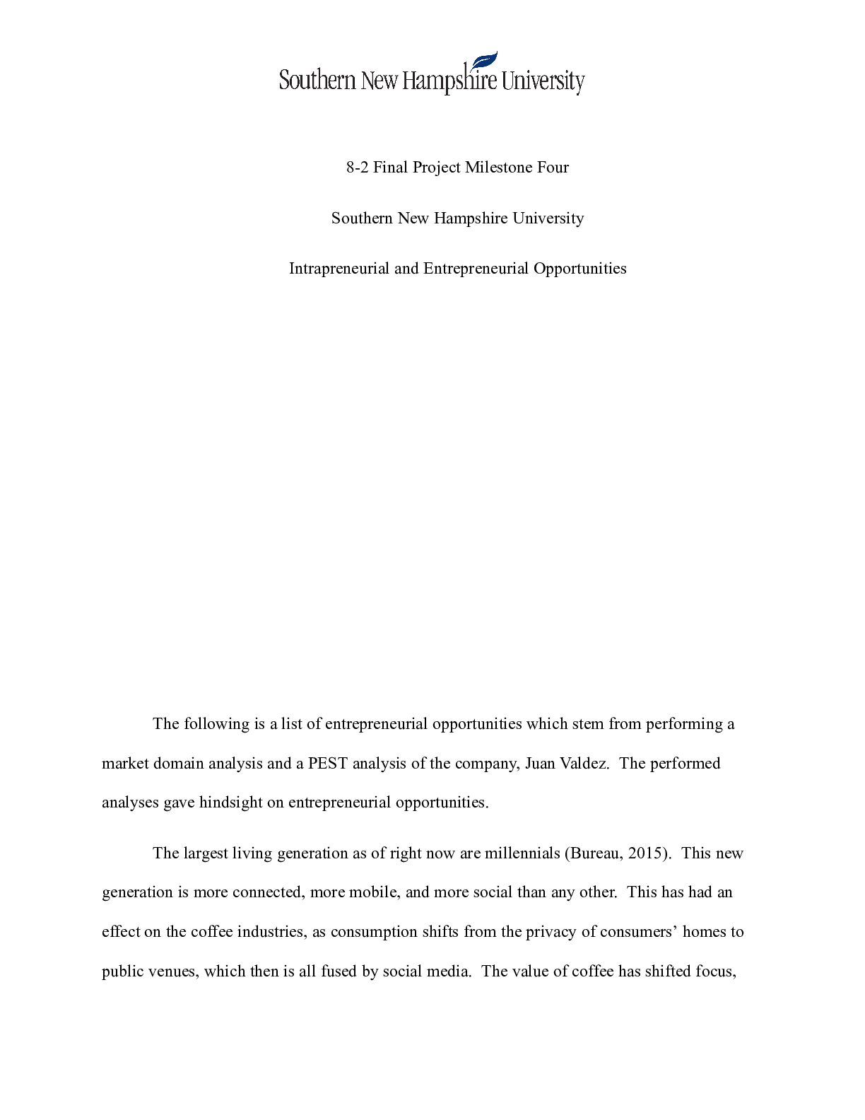 Preview image for Entrepreneurial Assessment.docx    8-2 Final Project Milestone Four  Southern New Hampshir